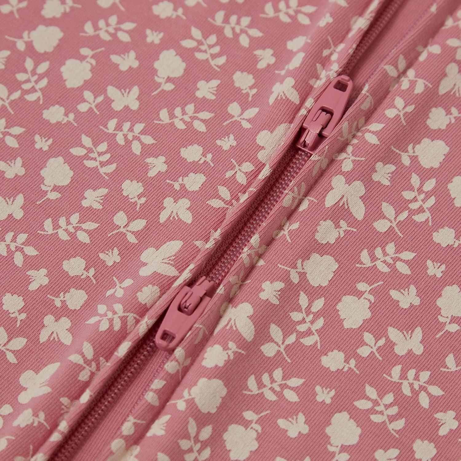 imageHanes Baby Pure Comfort Organic Long Sleeve Footless Sleep N Play Infant Playsuit Boys ampamp GirlsRose