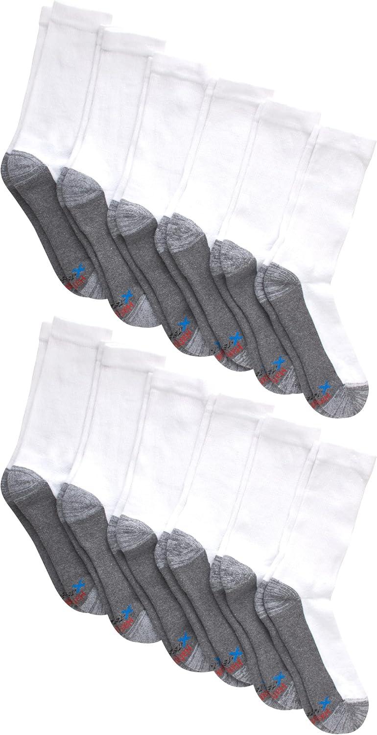 imageHanes Big ampamp Tall Crew Socks 12Pack for MenWhite 12 Pack