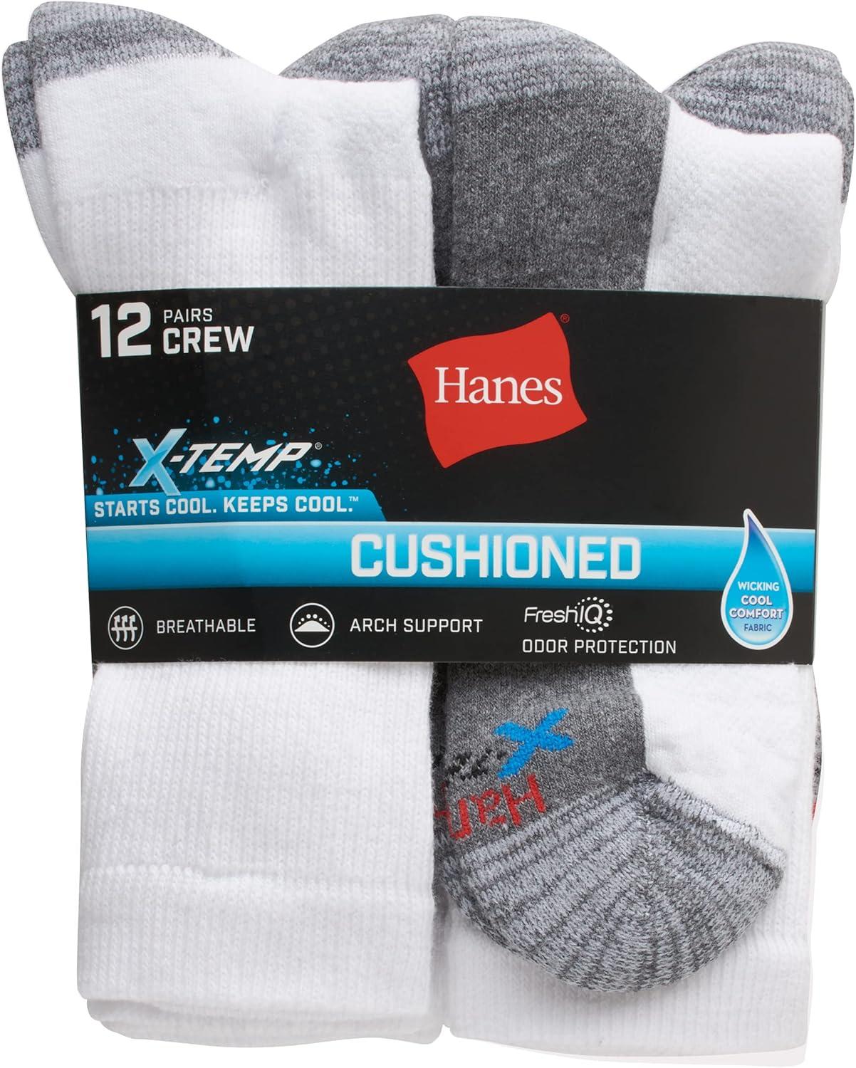 imageHanes Big ampamp Tall Crew Socks 12Pack for MenWhite 12 Pack