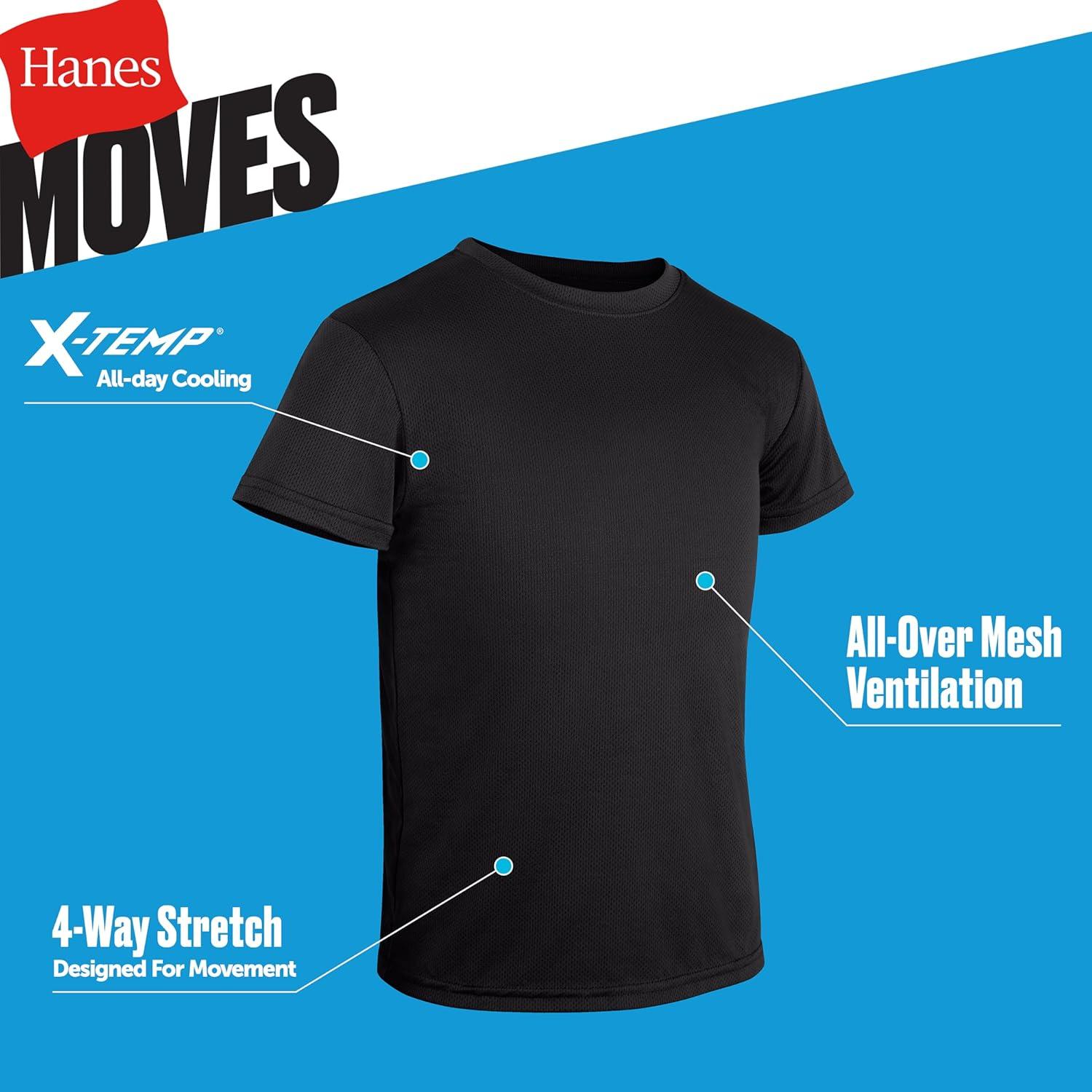 imageHanes Boys Big Originals Performance Mesh Tween TShirt Pack Stretch Undershirts 5PackBlackBlueGreyWhite