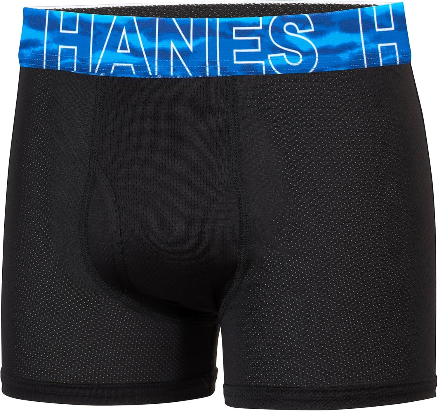 imageHanes Boys Big Performance Tween Boxer Brief Pack XTemp Mesh Stretch Underwear Black 6PackBlack 6 Pack