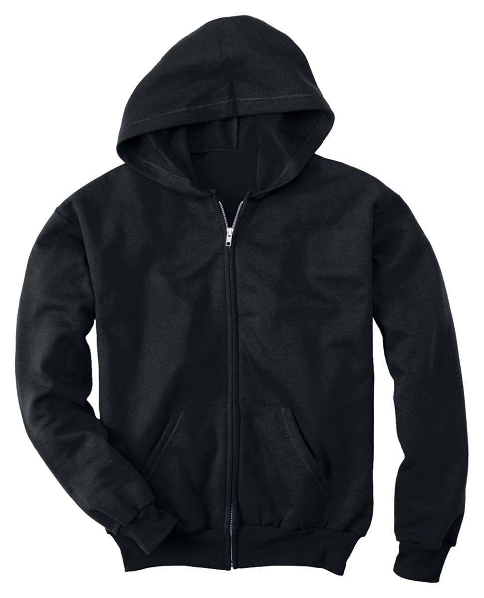 imageHanes Boys EcoSmart Full Zip Hooded Jacket Black LargeBlack