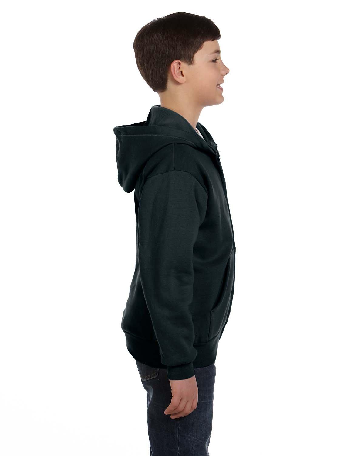 imageHanes Boys EcoSmart Full Zip Hooded Jacket Black LargeBlack