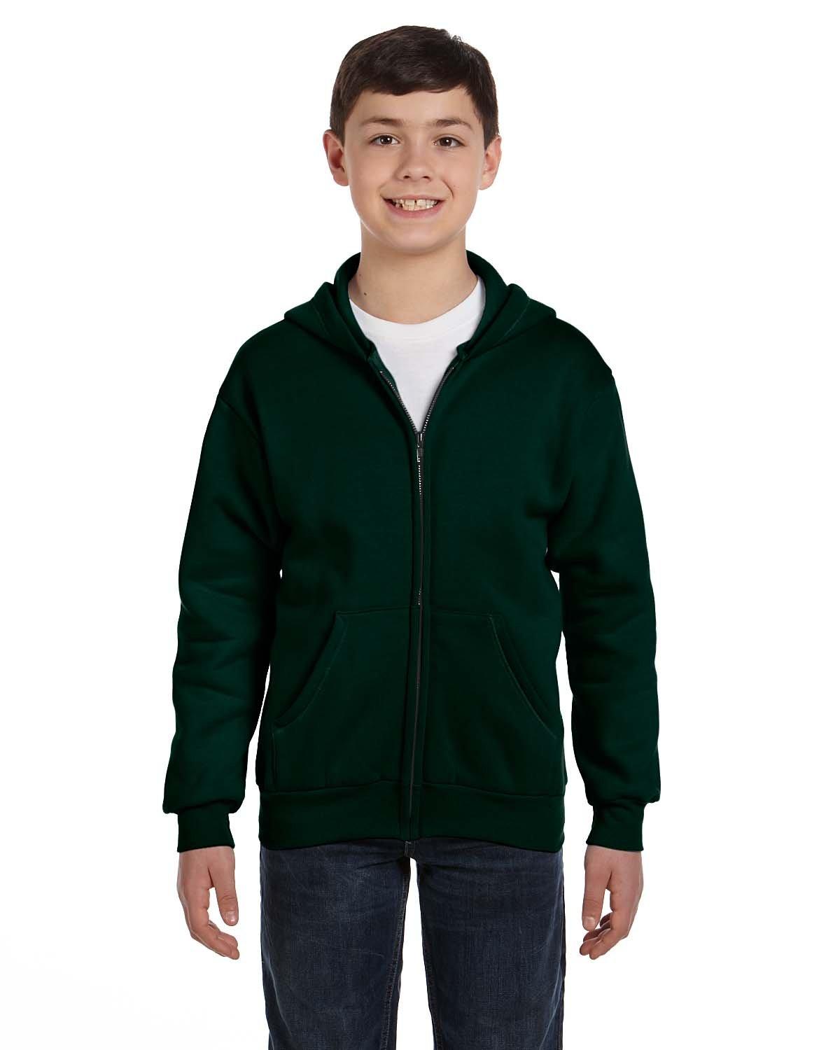 imageHanes Boys EcoSmart Full Zip Hooded Jacket Black LargeDeep Forest