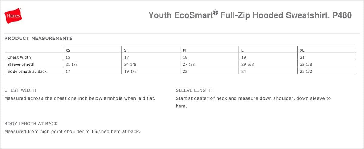 imageHanes Boys EcoSmart Full Zip Hooded Jacket Black LargeLight Steel