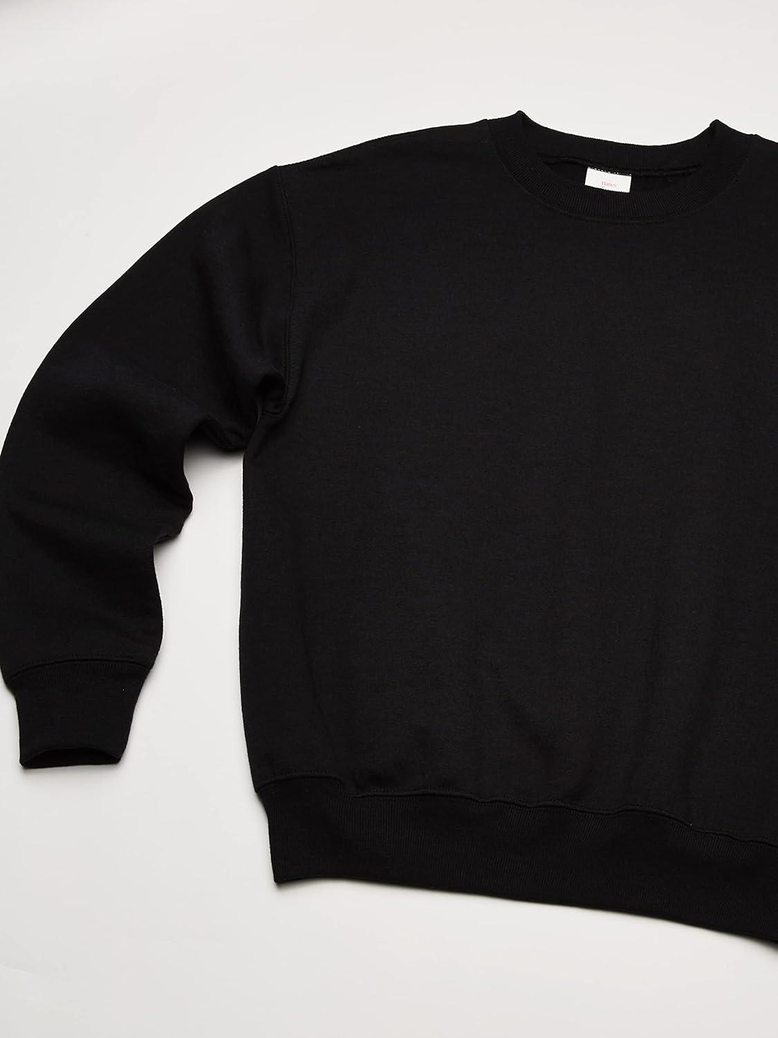 imageHanes Boys EcoSmart Sweatshirt Cotton Crewneck Pullover Kids Fleece SweatshirtBlack