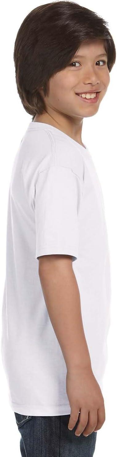 imageHanes Boys Essentials Short Sleeve Tshirt Value Pack 3 or 6PackWhite 6 Pack