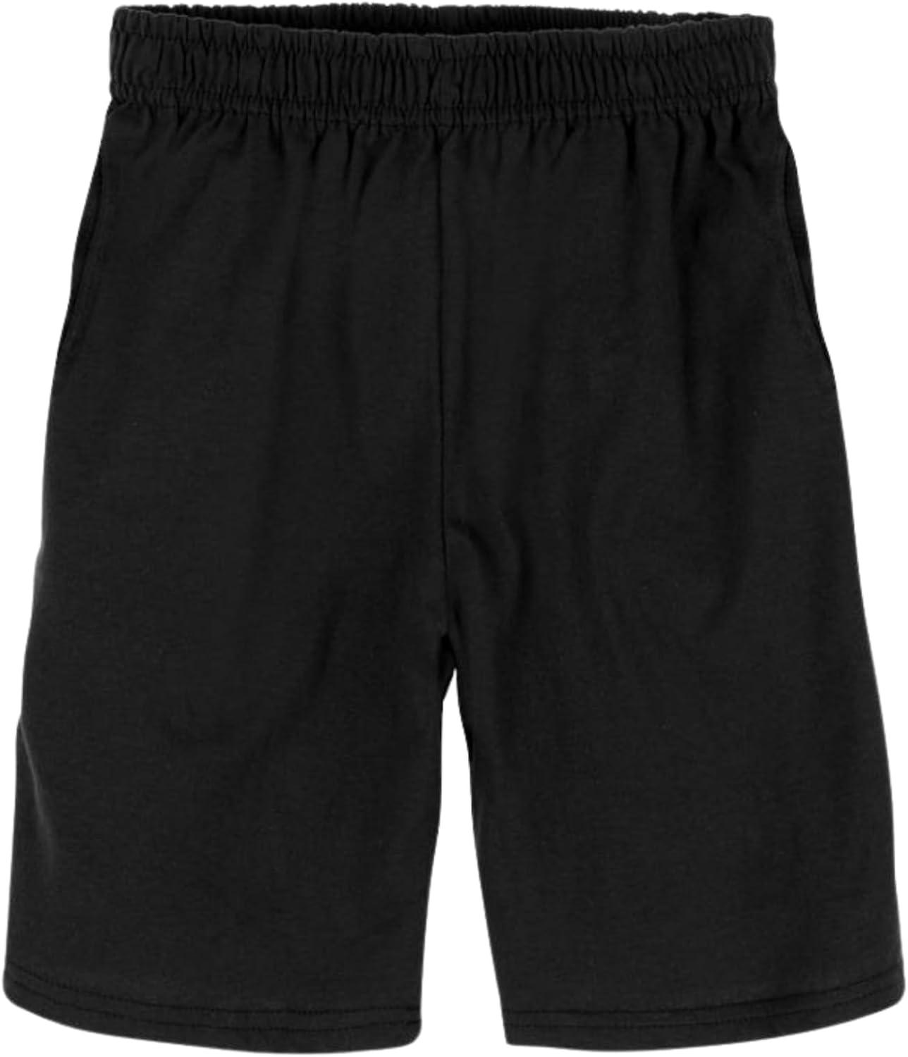 imageHanes Boys Jersey Shorts Pack 2Pack Cotton Shorts for Boys with Pockets PullOn ShortsBlack