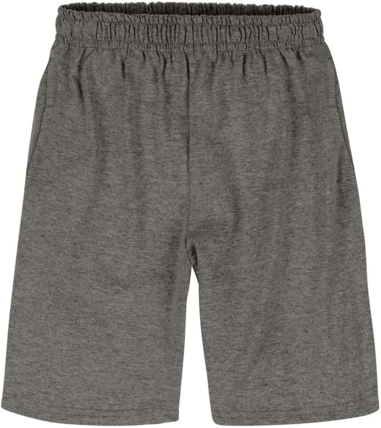 imageHanes Boys Jersey Shorts Pack 2Pack Cotton Shorts for Boys with Pockets PullOn ShortsCharcoal Heather
