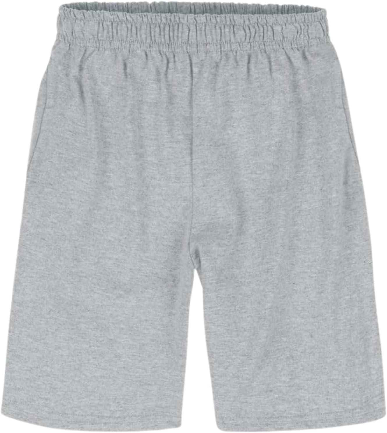 imageHanes Boys Jersey Shorts Pack 2Pack Cotton Shorts for Boys with Pockets PullOn ShortsLight Steel