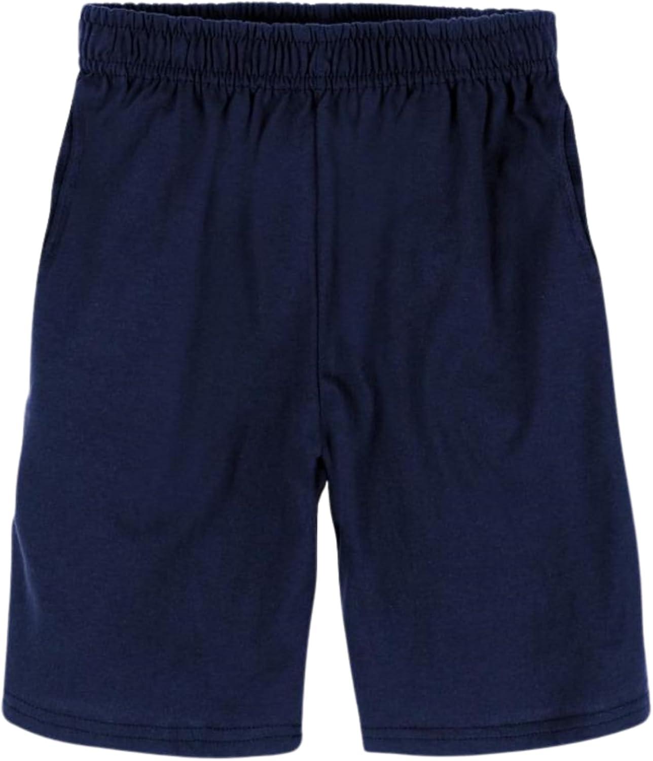 imageHanes Boys Jersey Shorts Pack 2Pack Cotton Shorts for Boys with Pockets PullOn ShortsNavy
