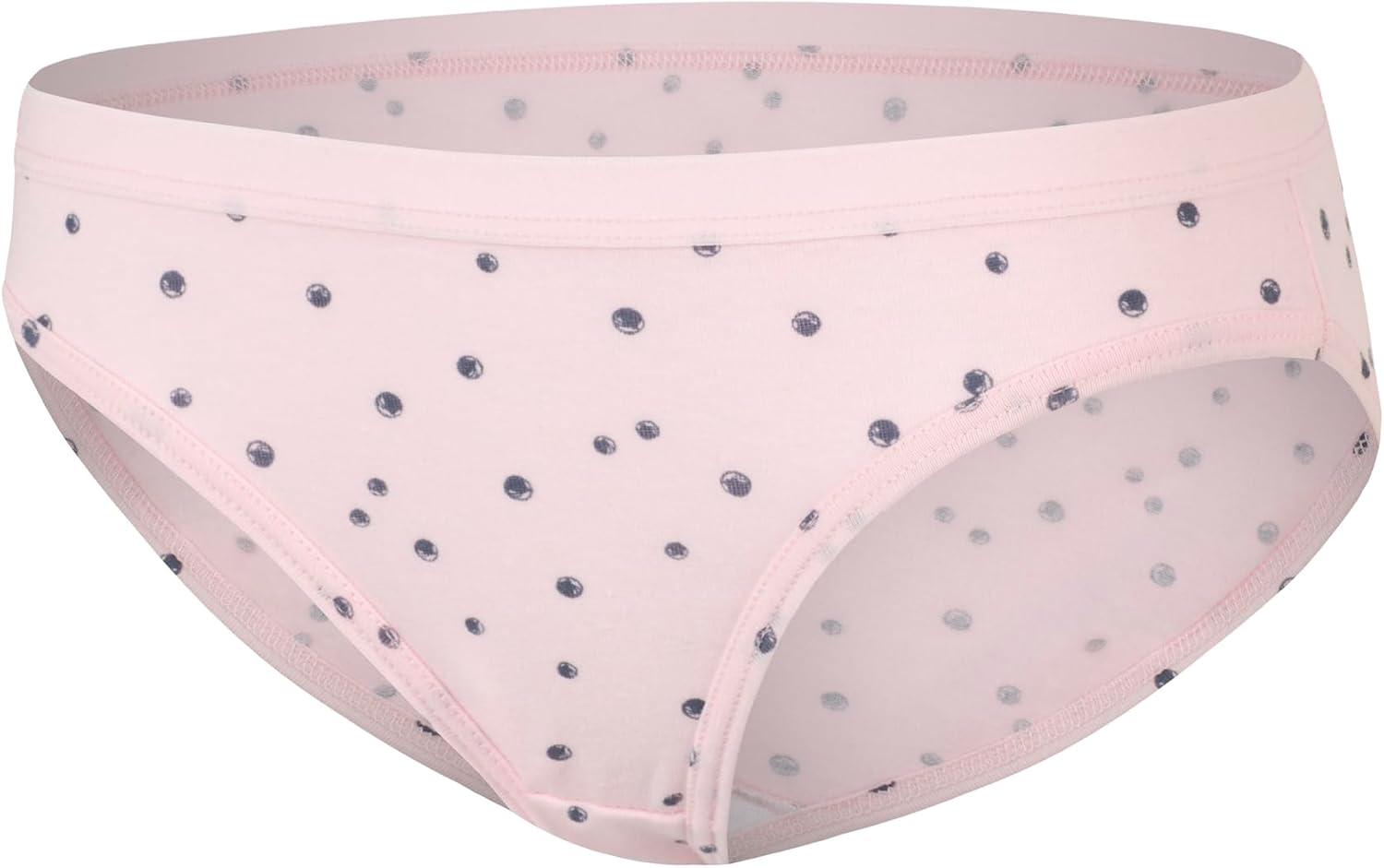 imageHanes Brief Underwear Stretch Cotton Panties for Girls Assorted 12PackBlack Nude Grey White Dot Print Stripe Print Star Print