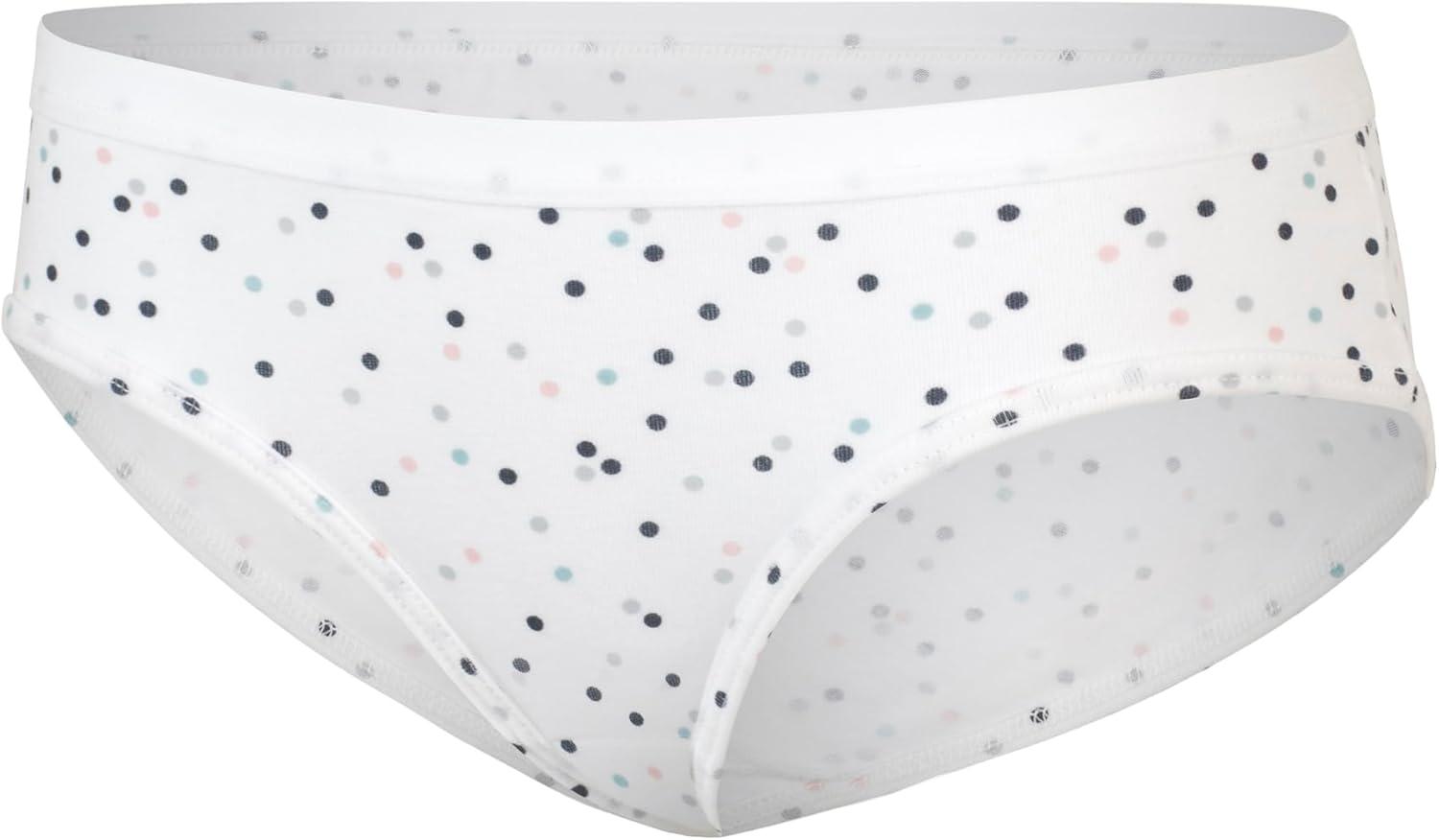 imageHanes Brief Underwear Stretch Cotton Panties for Girls Assorted 12PackGrey Pink Nude Grey White Dot Prints Heart Print