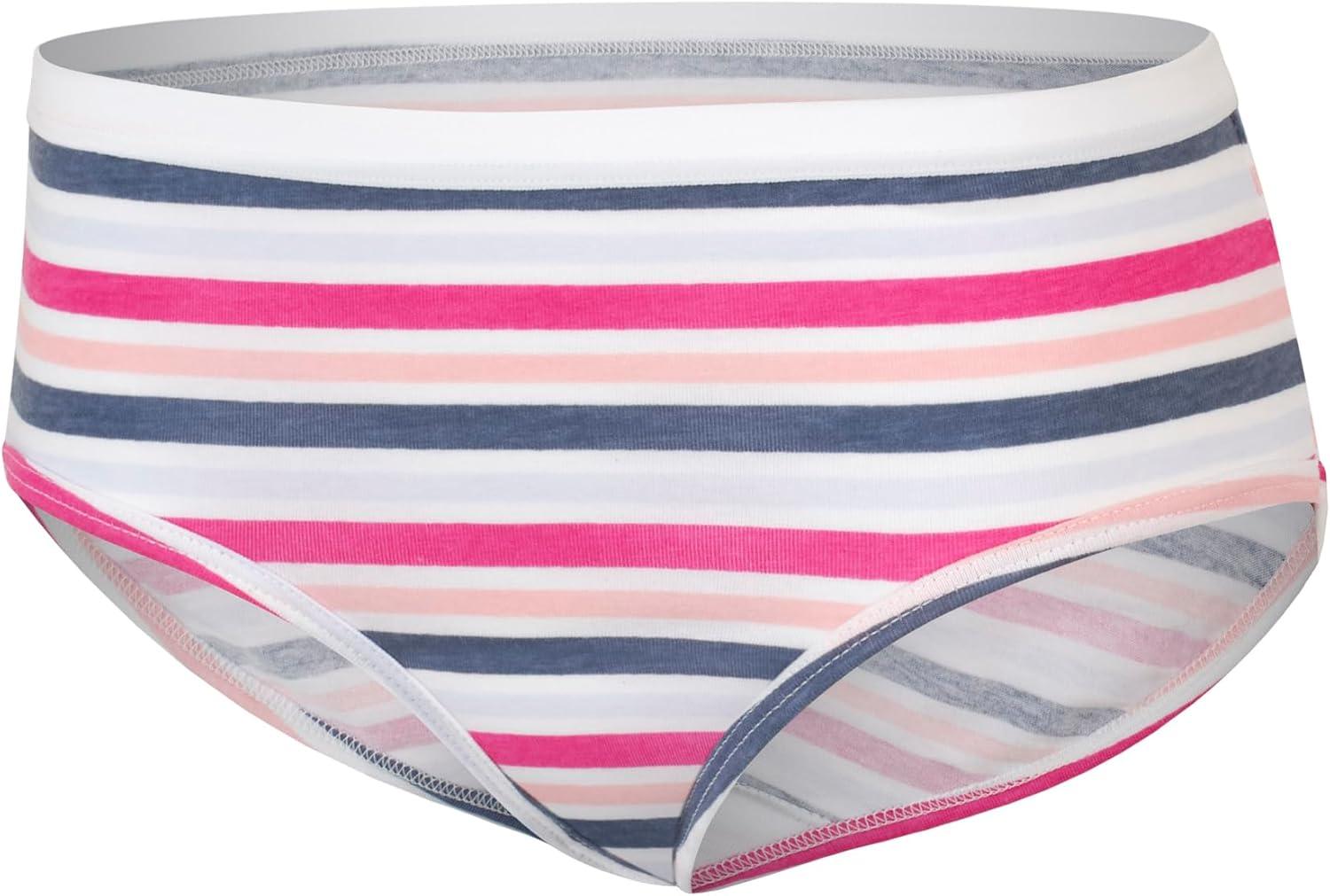 imageHanes Brief Underwear Stretch Cotton Panties for Girls Assorted 12PackPink Teal Navy Floral Prints Stripe Print