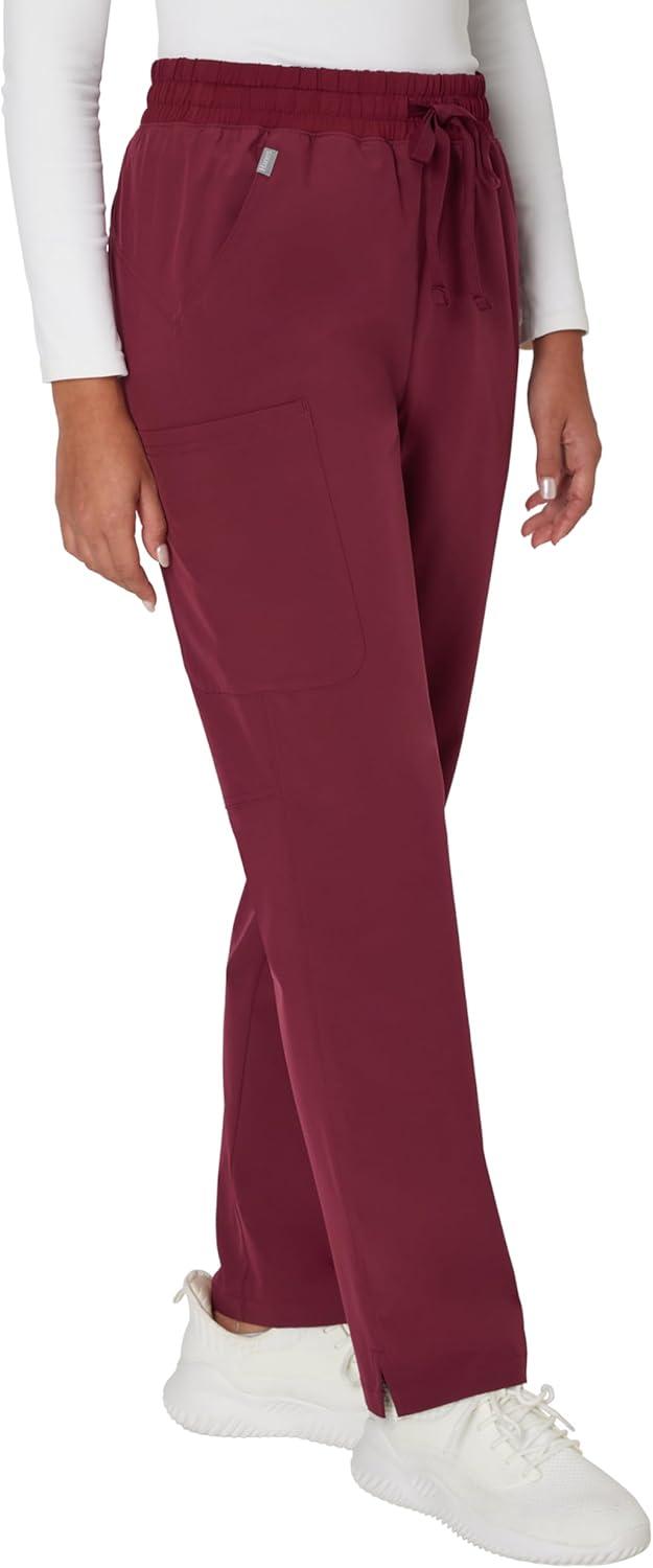 imageHanes Comfort Fit Pants MoistureWicking Healthcare Scrubs for Women 3 PocketsAfternoon Burgundy