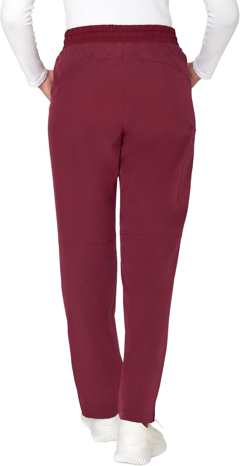 imageHanes Comfort Fit Pants MoistureWicking Healthcare Scrubs for Women 3 PocketsAfternoon Burgundy