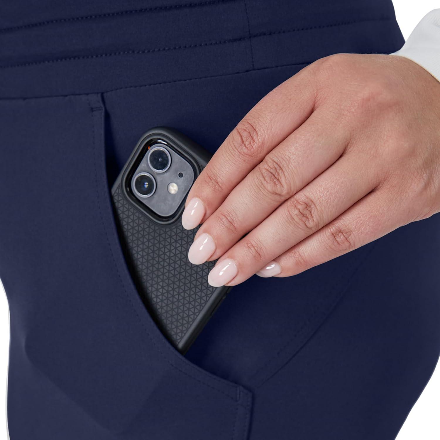 imageHanes Comfort Fit Pants MoistureWicking Healthcare Scrubs for Women 3 PocketsAthletic Navy