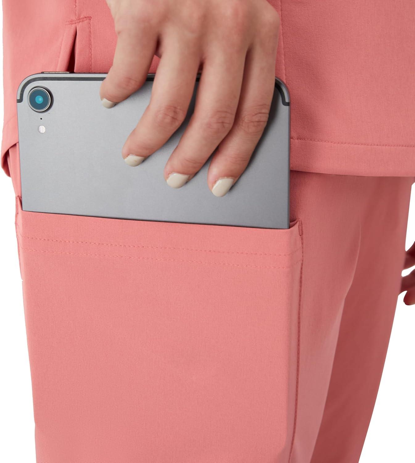 imageHanes Comfort Fit Pants MoistureWicking Healthcare Scrubs for Women 3 PocketsRose Ranch Pink