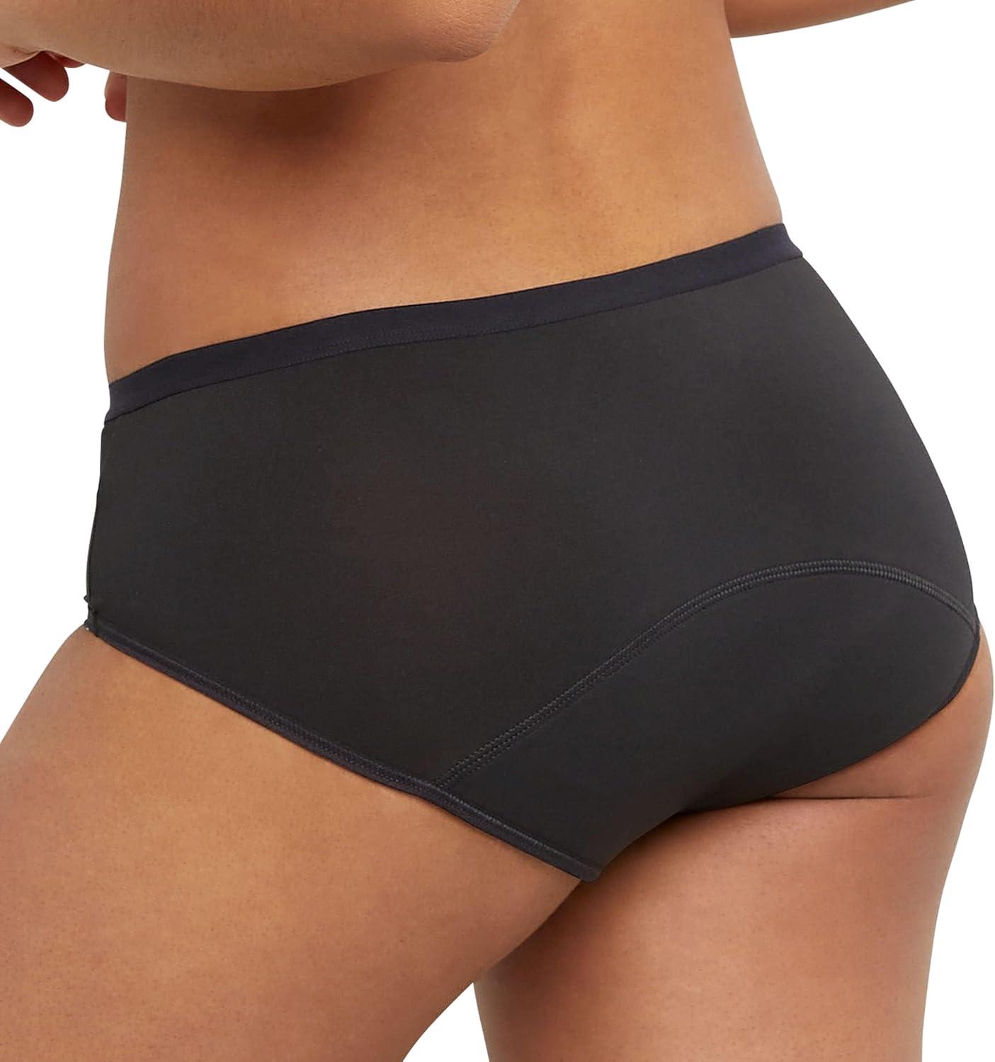 imageHanes Comfort Womens Period Underwear Moderate Leaks Protection Washable Hipster Panties 3PackWarm Steel Peppercorn Grey Black