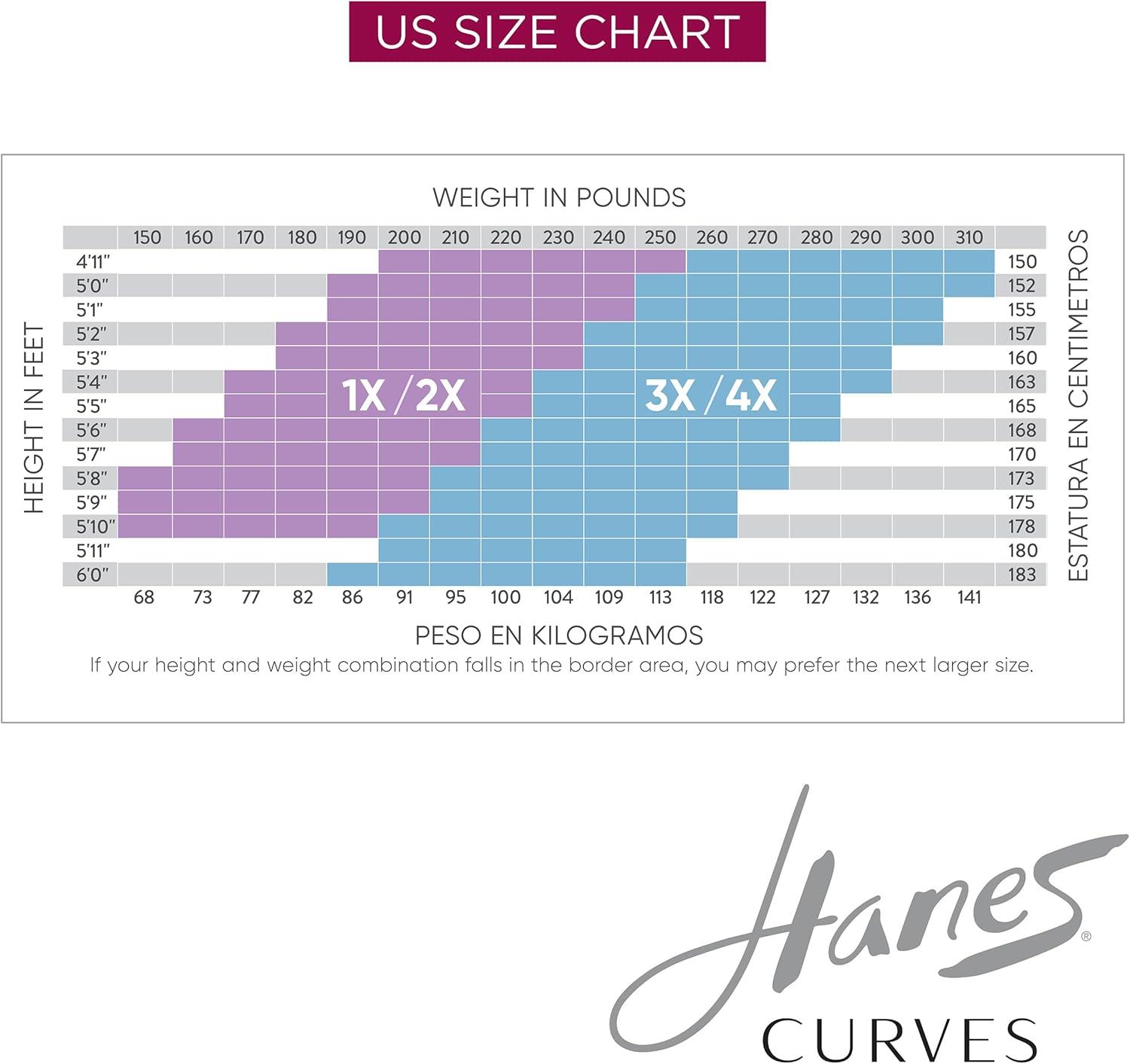 imageHanes Curves Womens Control Top Sheer Toe Silky Opaque Wicking Cool Comfort Plus Size PantyhoseBlack