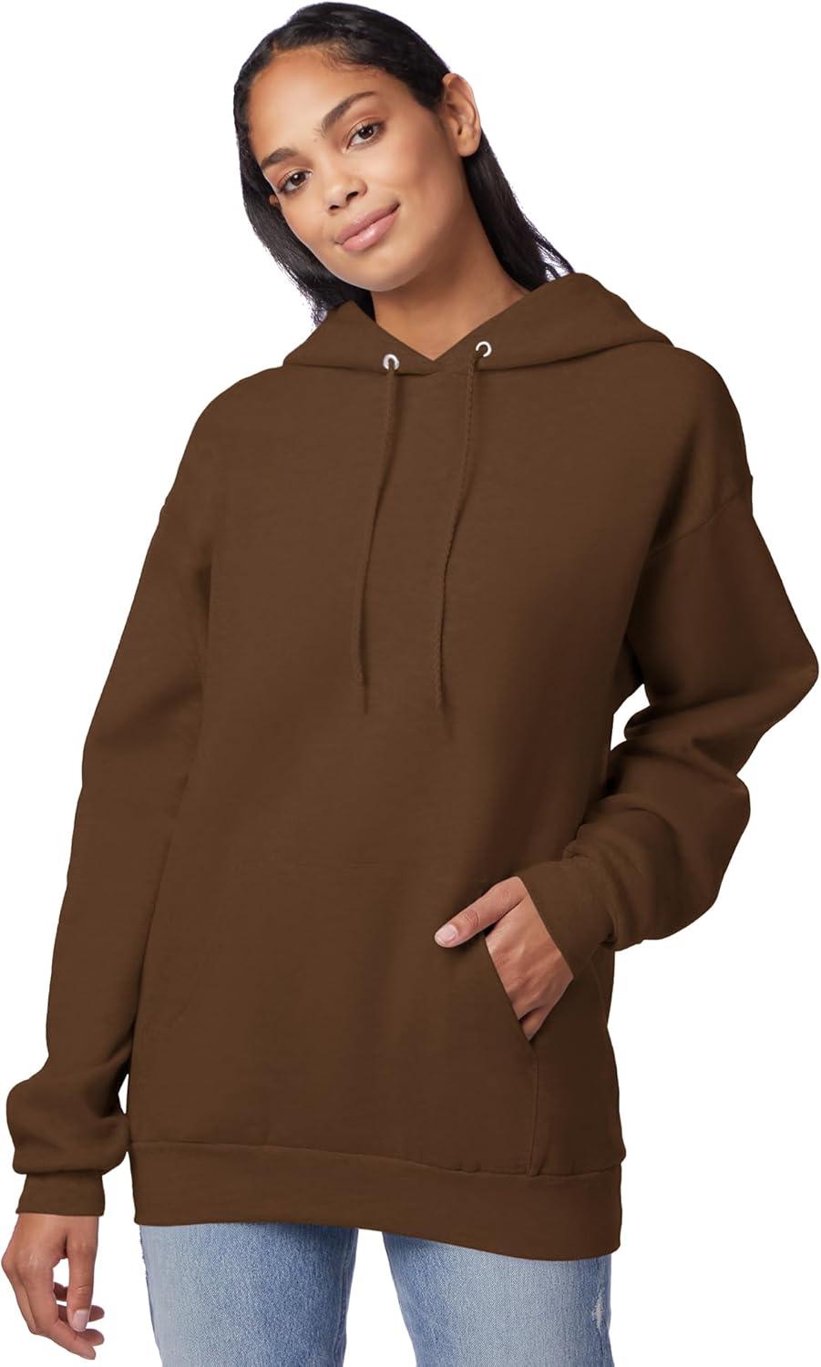 imageHanes EcoSmart Hoodie Midweight Fleece Pullover Hooded Sweatshirt for MenArmy Brown