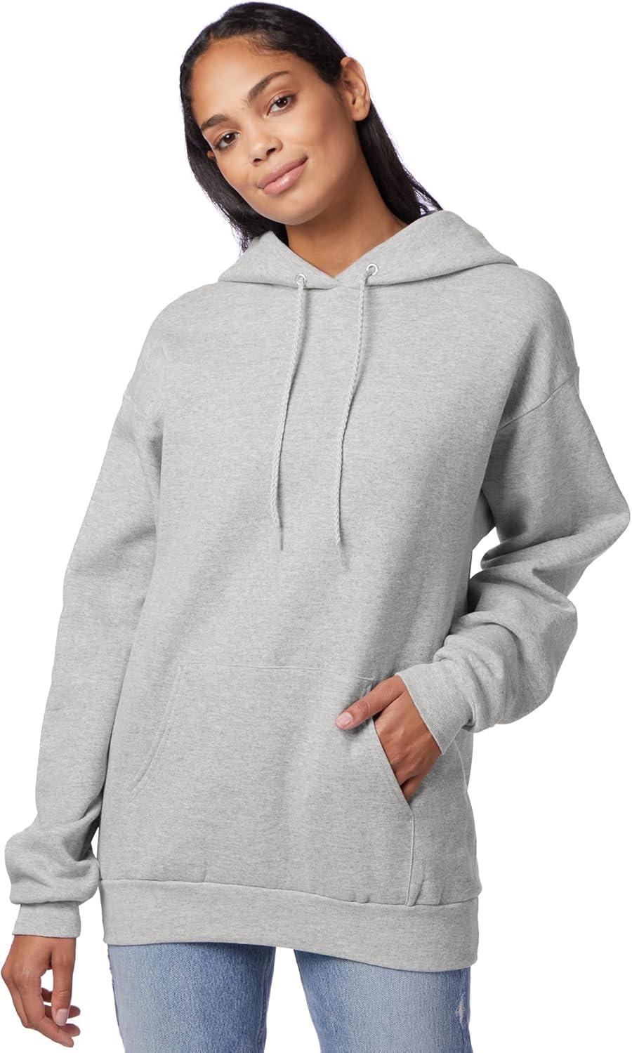 imageHanes EcoSmart Hoodie Midweight Fleece Pullover Hooded Sweatshirt for MenAsh