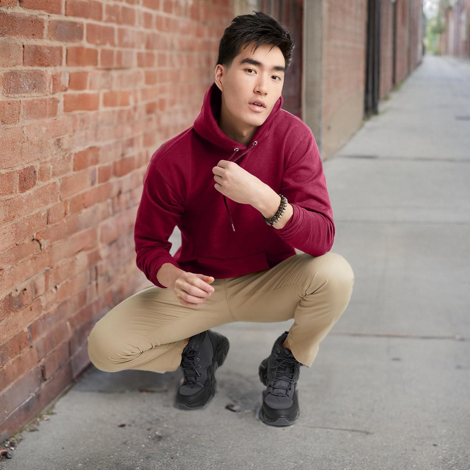 imageHanes EcoSmart Hoodie Midweight Fleece Pullover Hooded Sweatshirt for MenCardinal