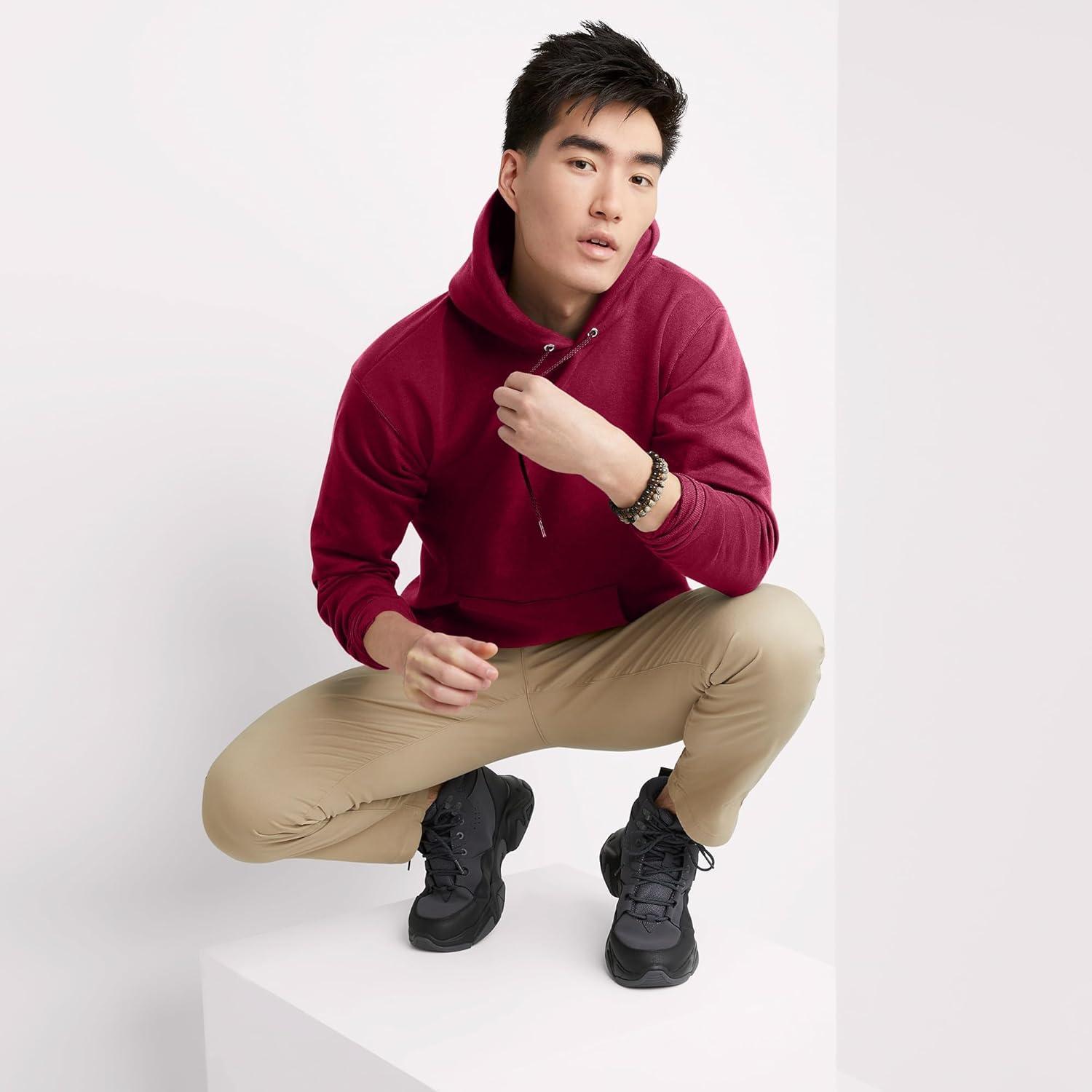 imageHanes EcoSmart Hoodie Midweight Fleece Pullover Hooded Sweatshirt for MenCardinal