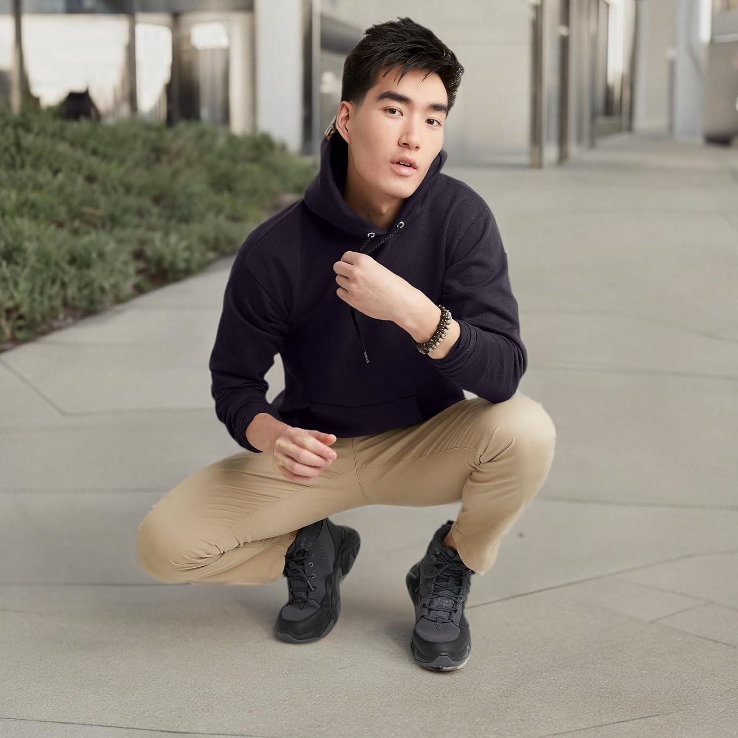 imageHanes EcoSmart Hoodie Midweight Fleece Pullover Hooded Sweatshirt for MenDark Eggplant