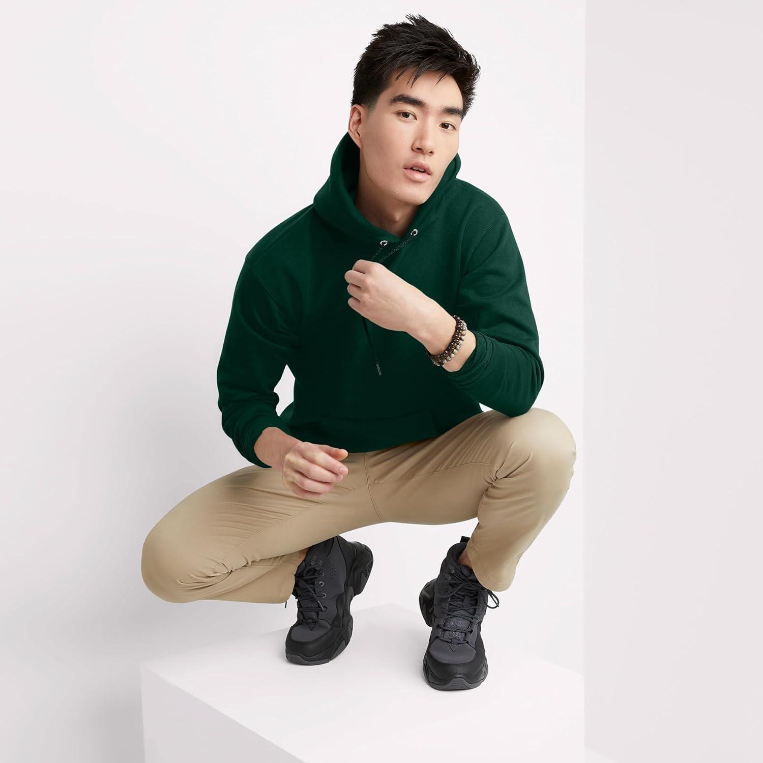 imageHanes EcoSmart Hoodie Midweight Fleece Pullover Hooded Sweatshirt for MenDeep Forest