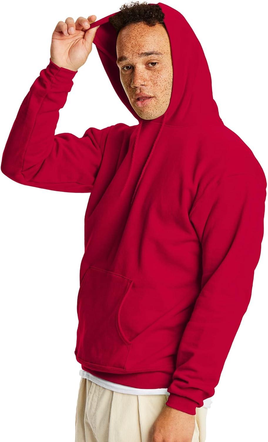 imageHanes EcoSmart Hoodie Midweight Fleece Pullover Hooded Sweatshirt for MenDeep Red