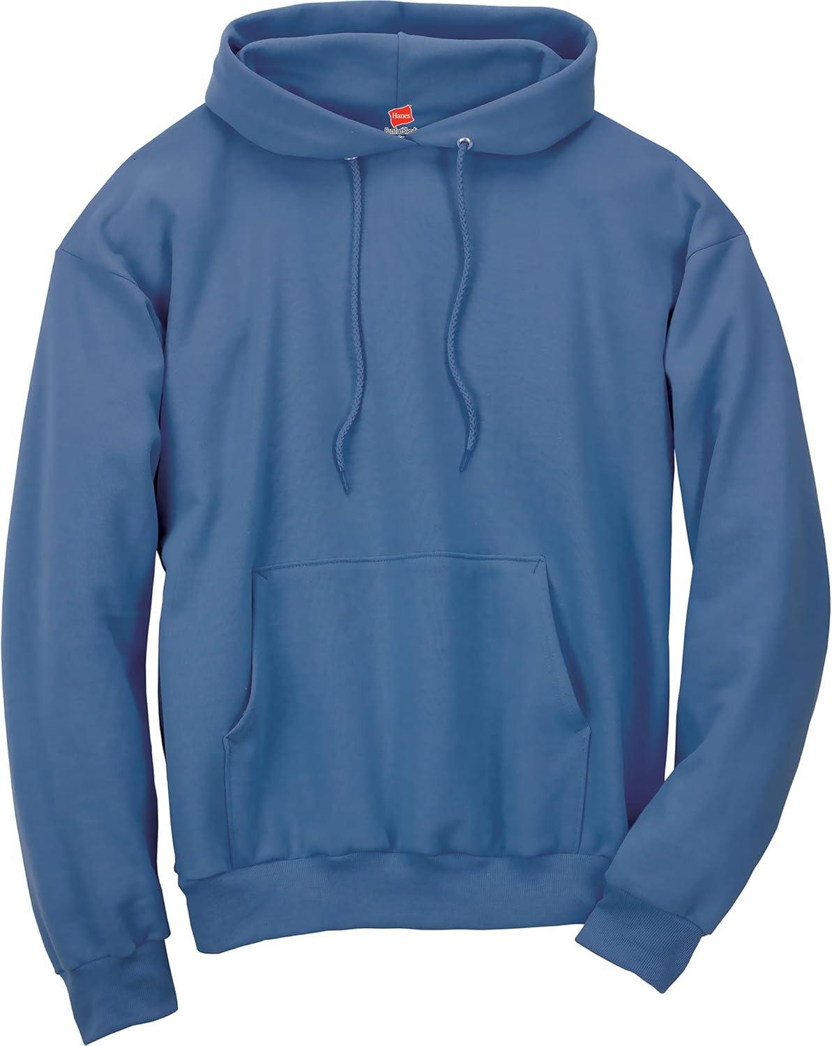 imageHanes EcoSmart Hoodie Midweight Fleece Pullover Hooded Sweatshirt for MenDenim Blue