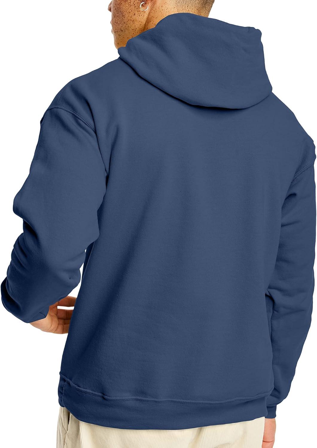 imageHanes EcoSmart Hoodie Midweight Fleece Pullover Hooded Sweatshirt for MenDenim Blue