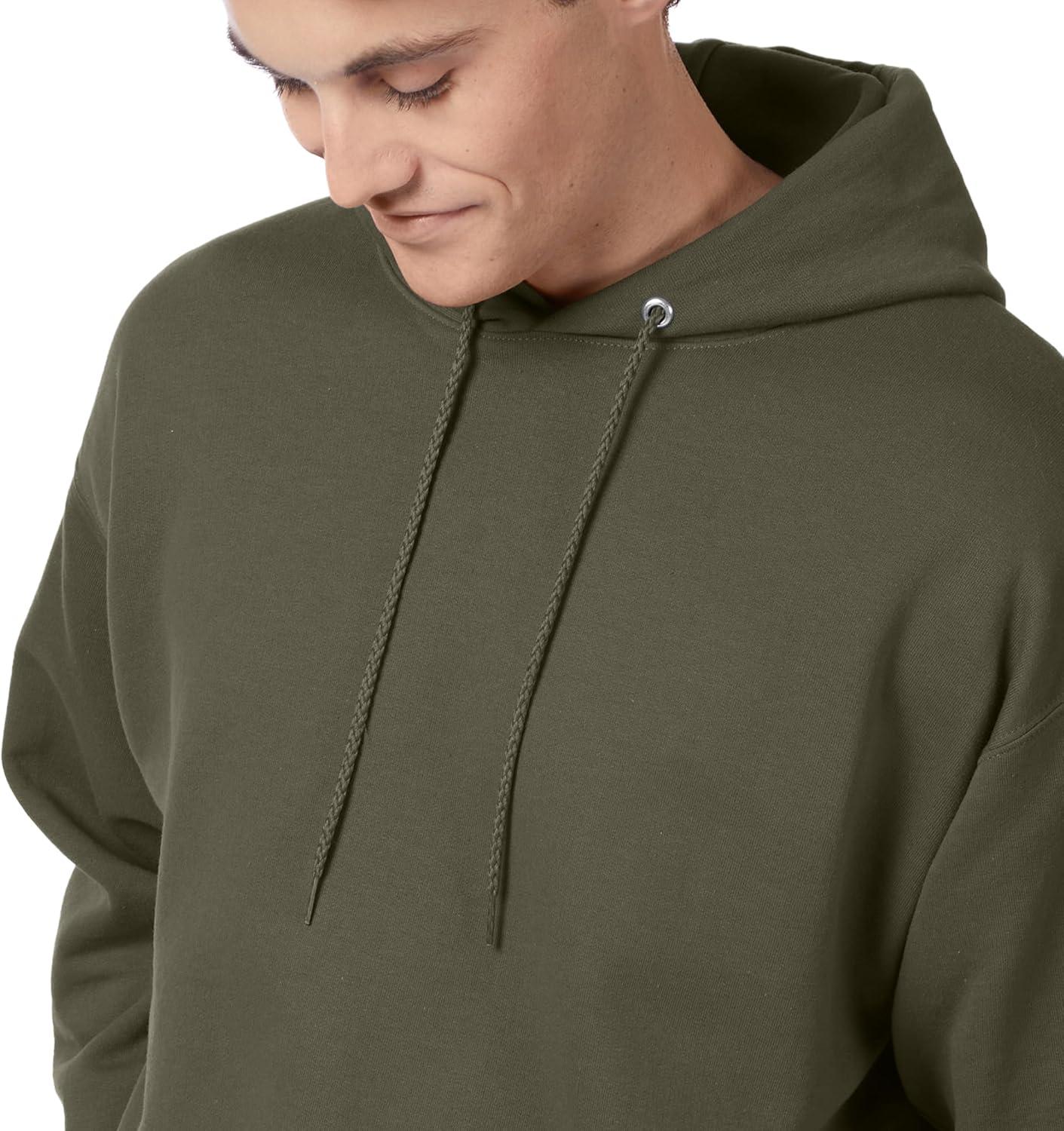 imageHanes EcoSmart Hoodie Midweight Fleece Pullover Hooded Sweatshirt for MenFatigue Green