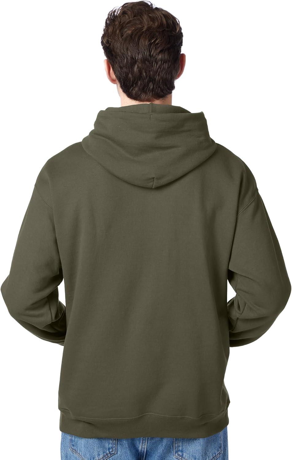 imageHanes EcoSmart Hoodie Midweight Fleece Pullover Hooded Sweatshirt for MenFatigue Green