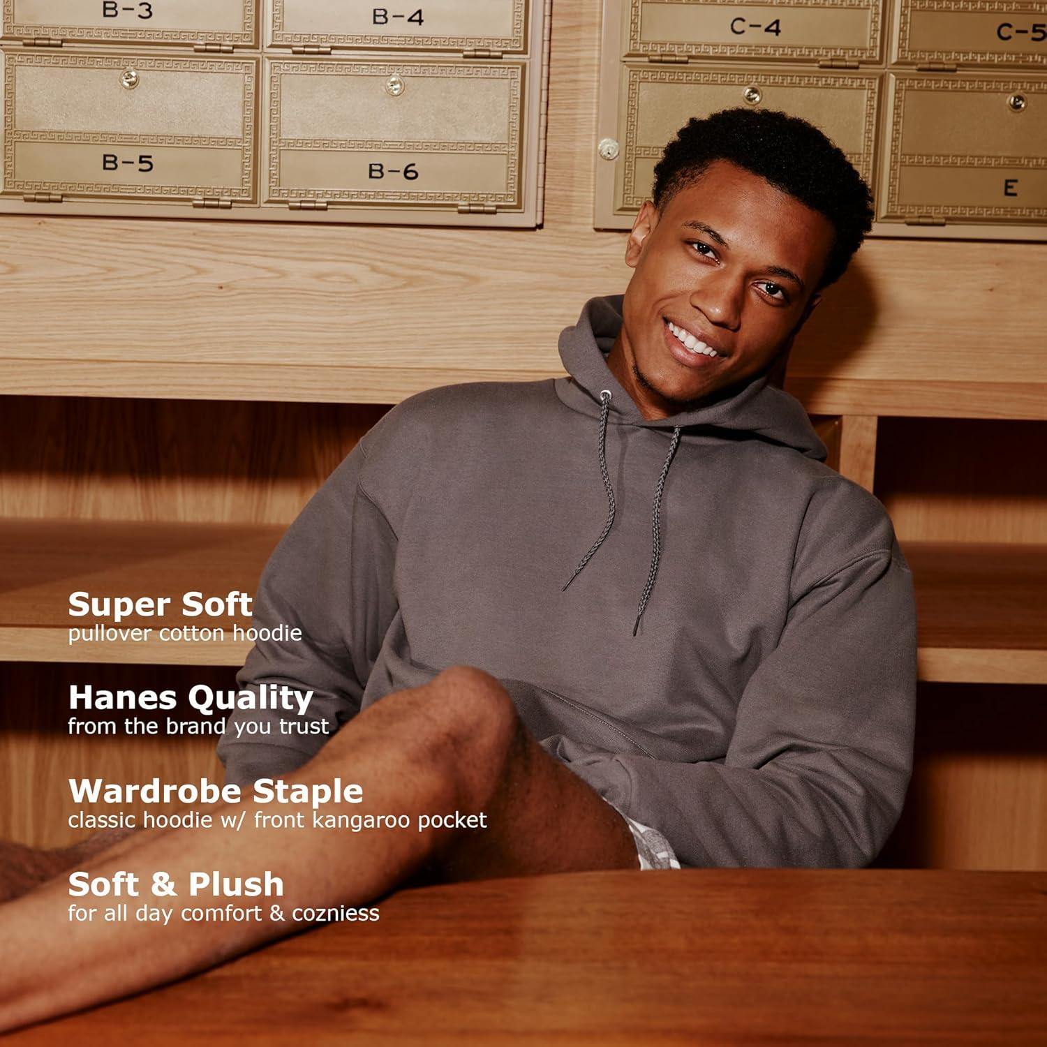 imageHanes EcoSmart Hoodie Midweight Fleece Pullover Hooded Sweatshirt for MenFatigue Green