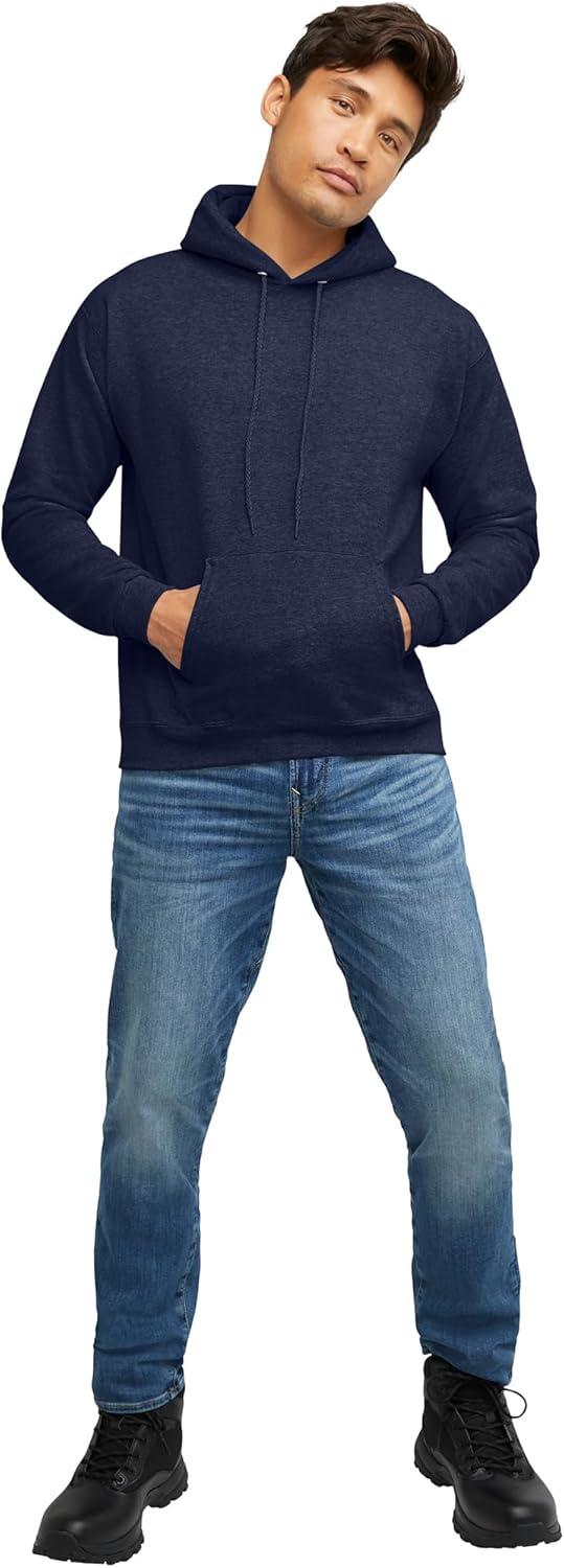imageHanes EcoSmart Hoodie Midweight Fleece Pullover Hooded Sweatshirt for MenHeather Navy