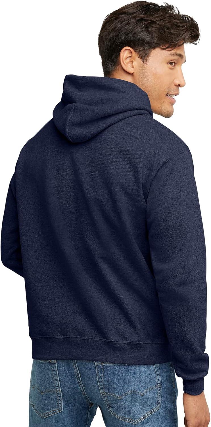 imageHanes EcoSmart Hoodie Midweight Fleece Pullover Hooded Sweatshirt for MenHeather Navy
