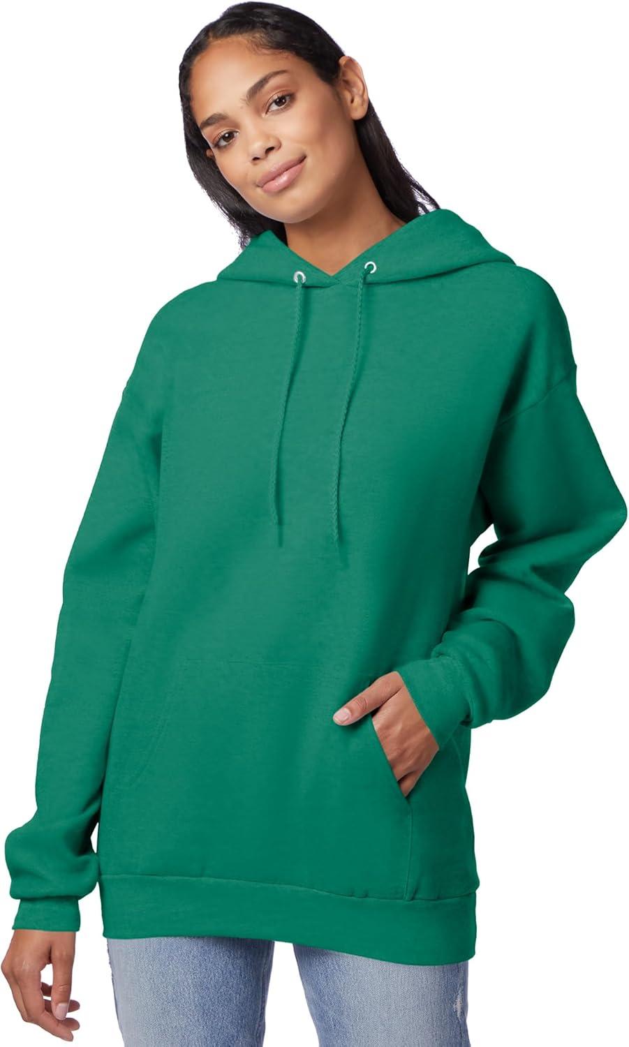 imageHanes EcoSmart Hoodie Midweight Fleece Pullover Hooded Sweatshirt for MenKelly Green