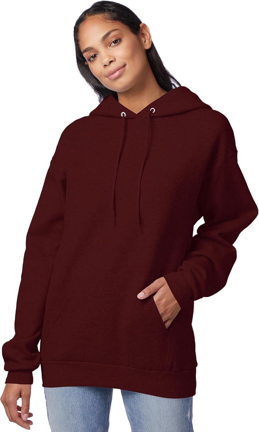 imageHanes EcoSmart Hoodie Midweight Fleece Pullover Hooded Sweatshirt for MenMaroon