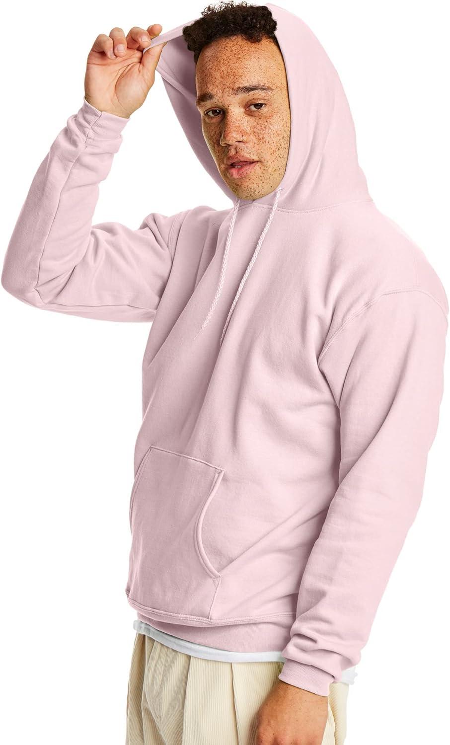 imageHanes EcoSmart Hoodie Midweight Fleece Pullover Hooded Sweatshirt for MenPale Pink