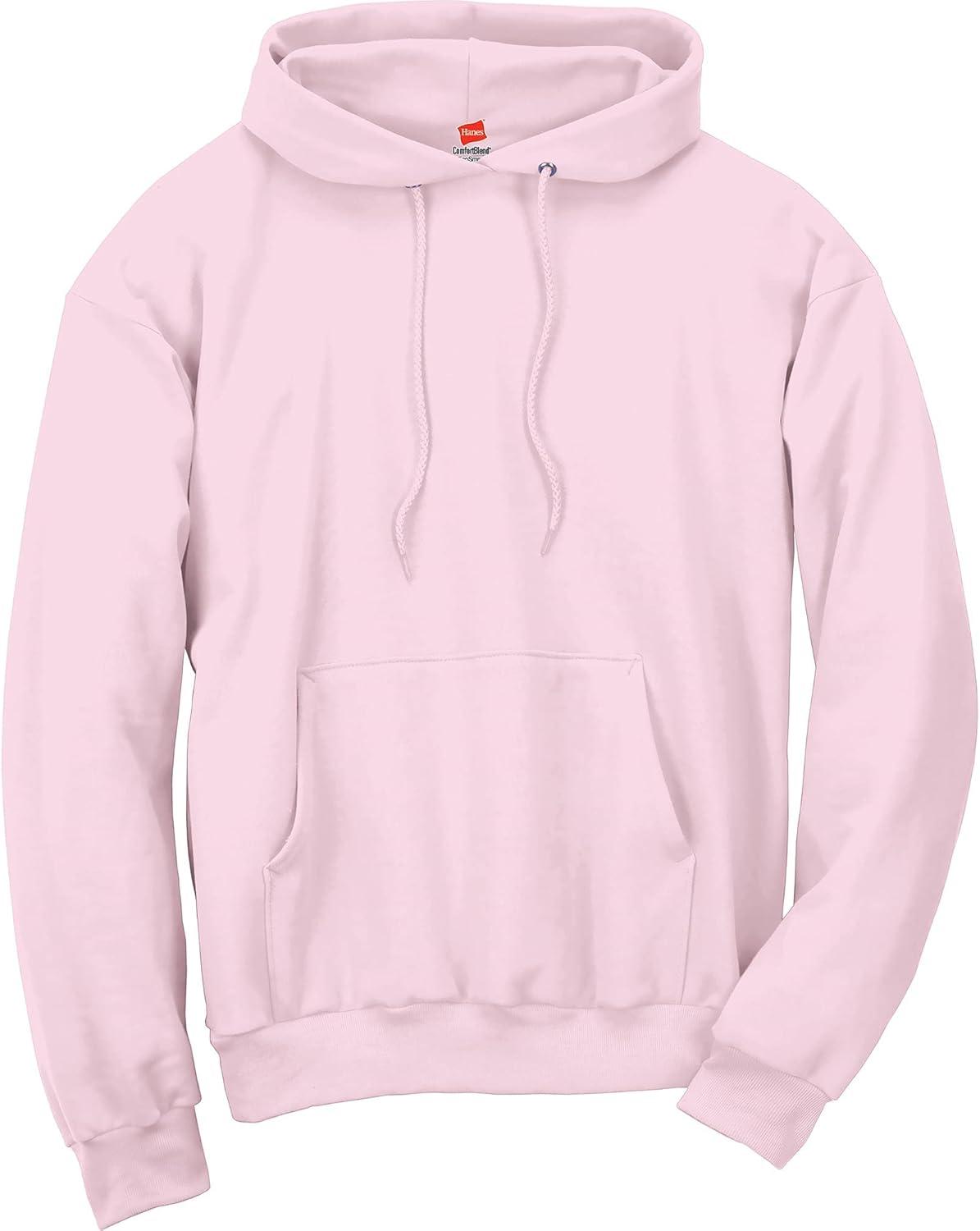 imageHanes EcoSmart Hoodie Midweight Fleece Pullover Hooded Sweatshirt for MenPale Pink