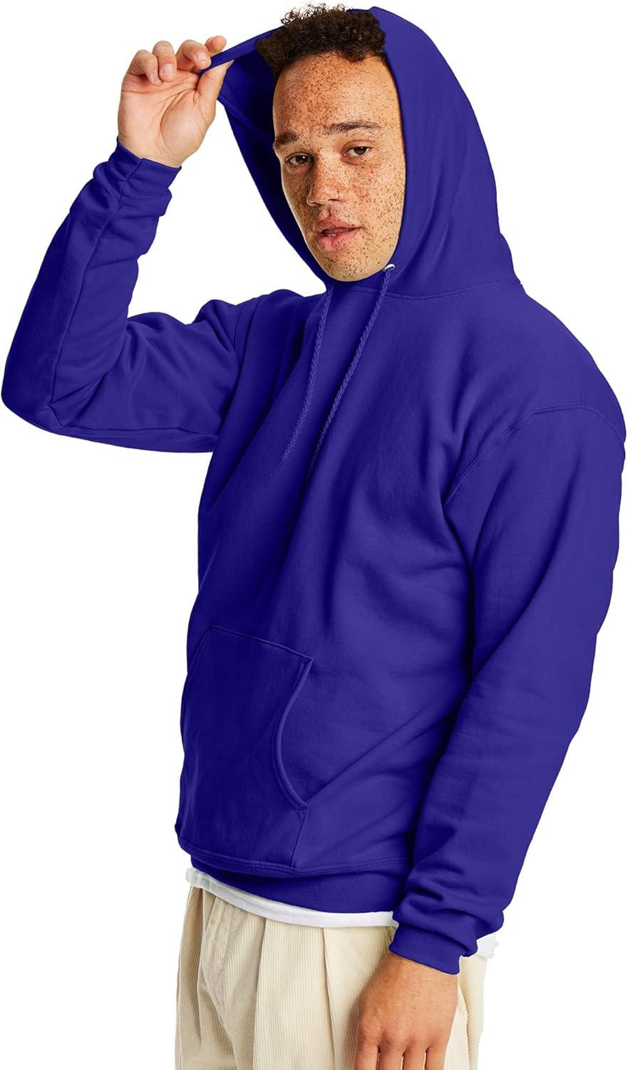 imageHanes EcoSmart Hoodie Midweight Fleece Pullover Hooded Sweatshirt for MenPurple