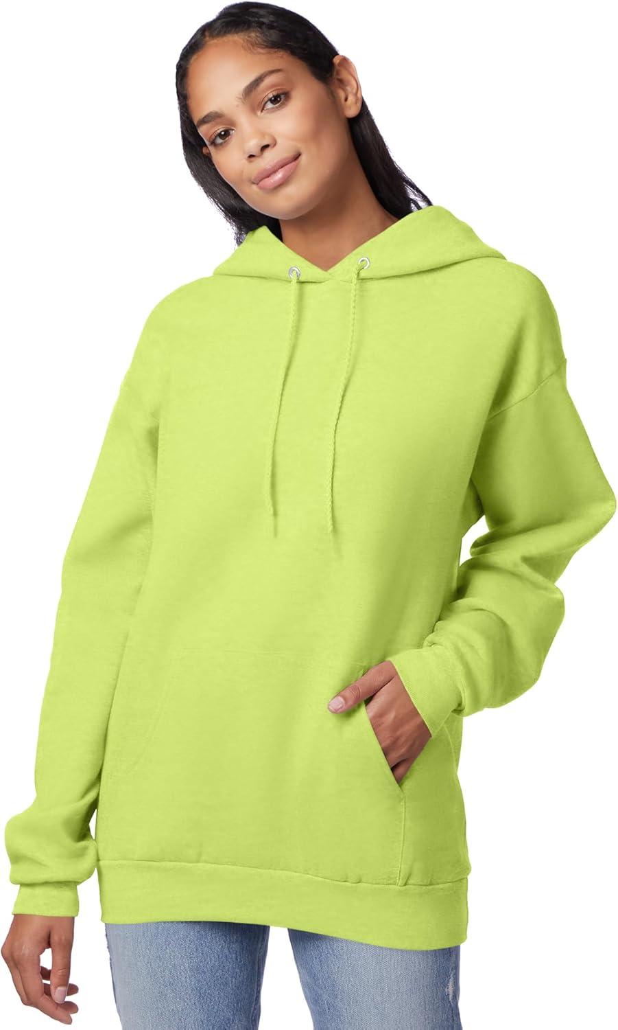 imageHanes EcoSmart Hoodie Midweight Fleece Pullover Hooded Sweatshirt for MenSafety Green
