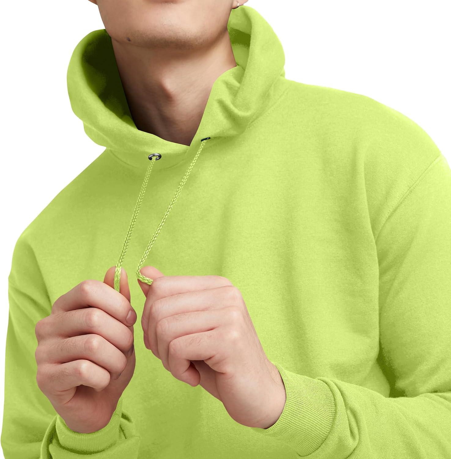 imageHanes EcoSmart Hoodie Midweight Fleece Pullover Hooded Sweatshirt for MenSafety Green