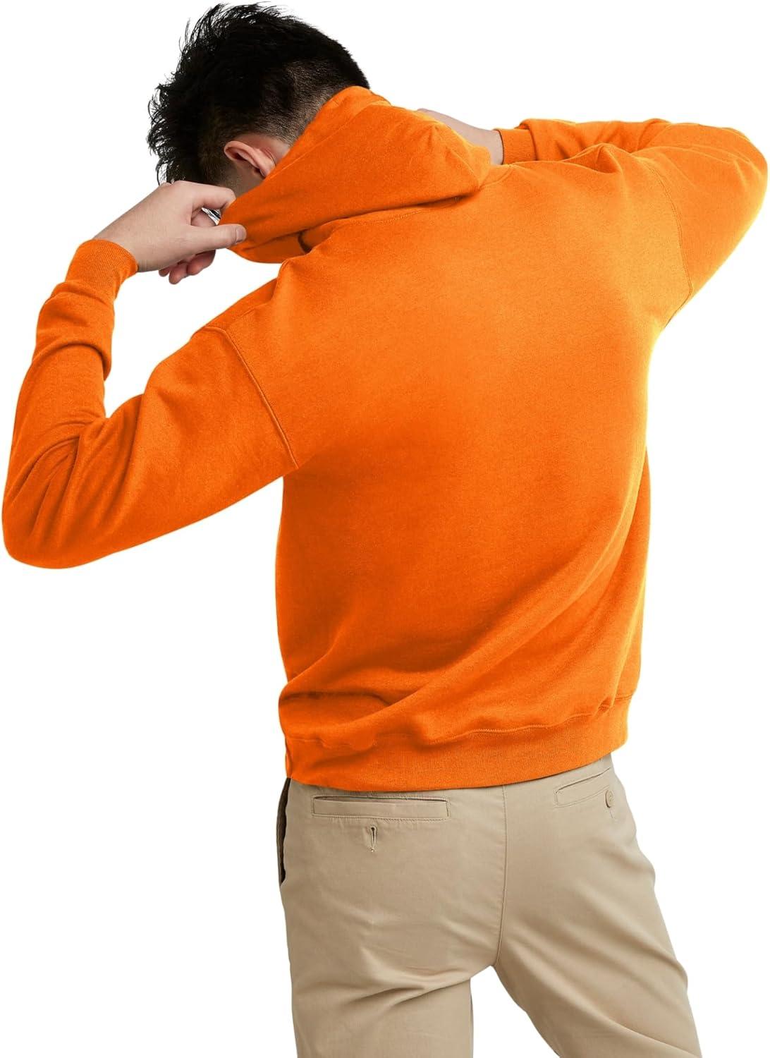imageHanes EcoSmart Hoodie Midweight Fleece Pullover Hooded Sweatshirt for MenSafety Orange