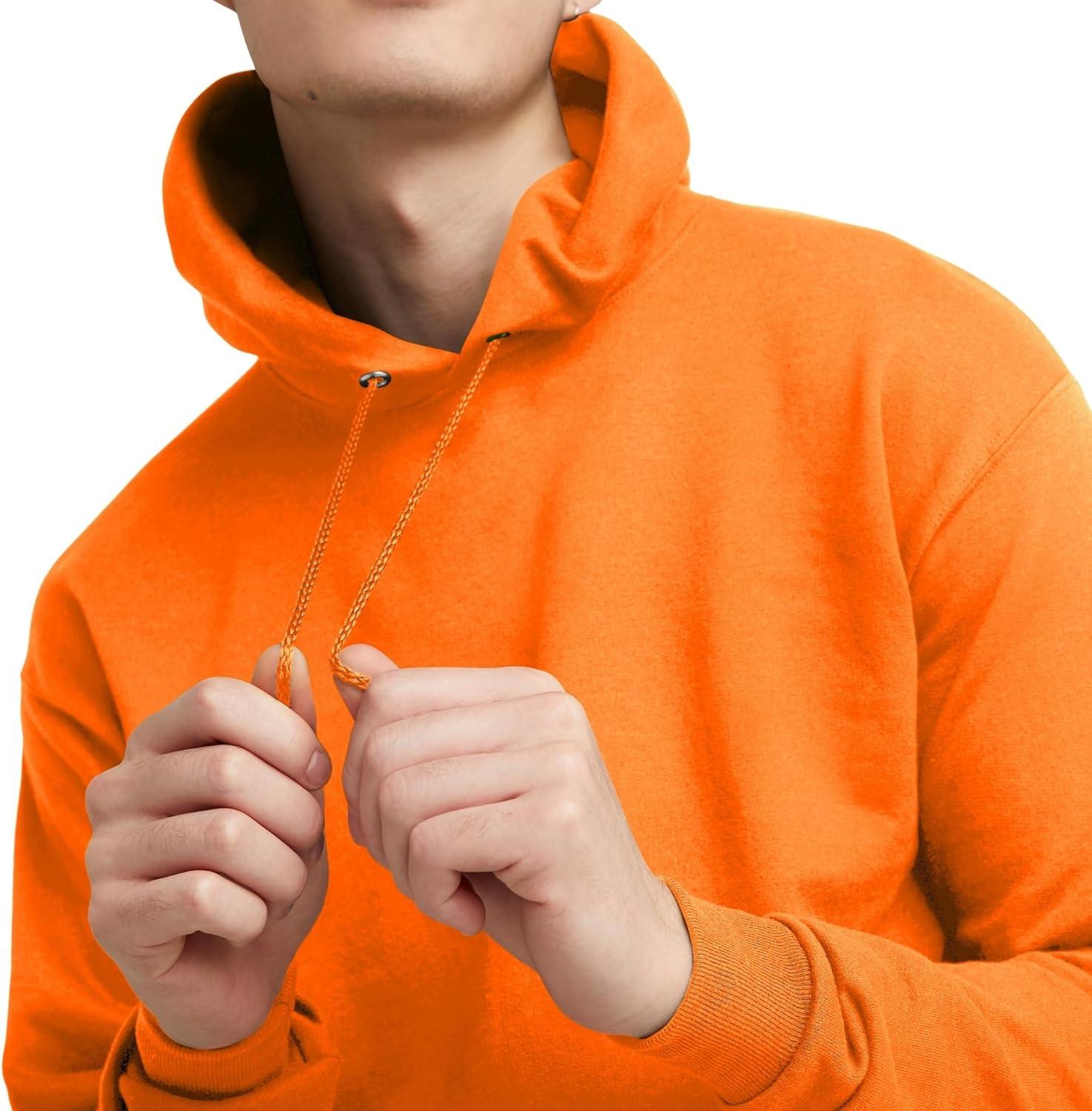 imageHanes EcoSmart Hoodie Midweight Fleece Pullover Hooded Sweatshirt for MenSafety Orange