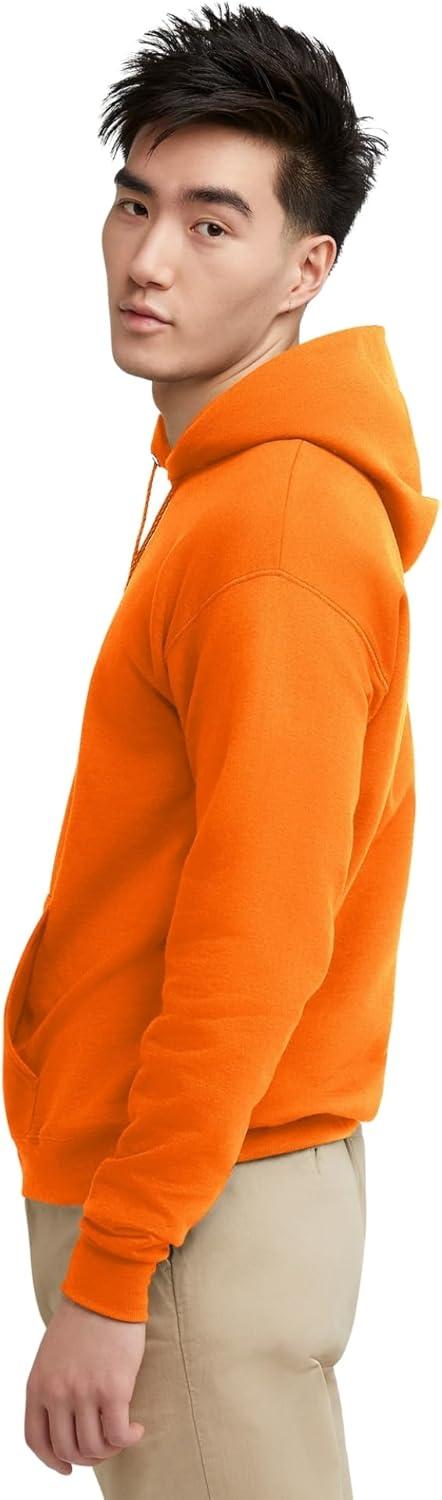 imageHanes EcoSmart Hoodie Midweight Fleece Pullover Hooded Sweatshirt for MenSafety Orange