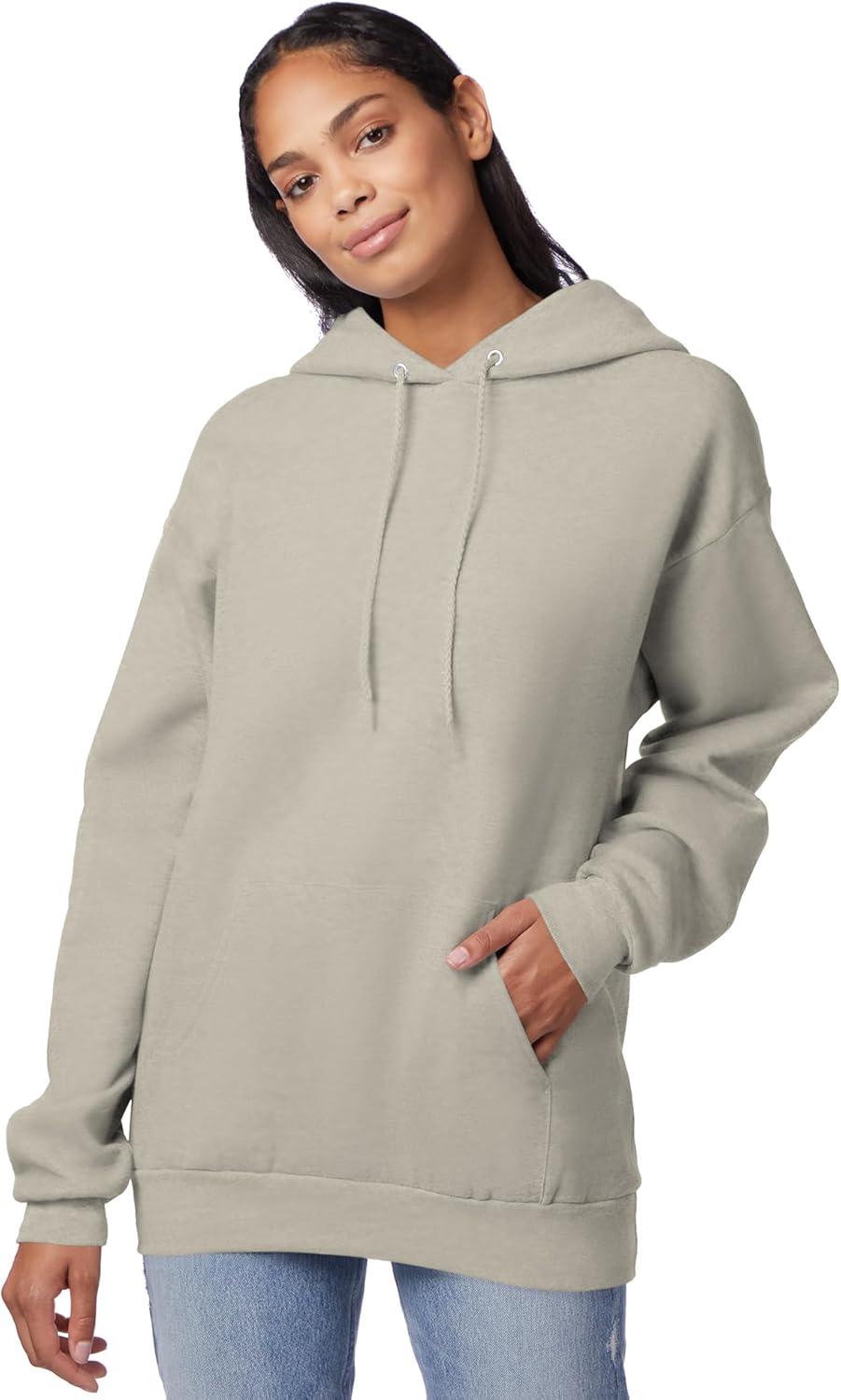imageHanes EcoSmart Hoodie Midweight Fleece Pullover Hooded Sweatshirt for MenSand