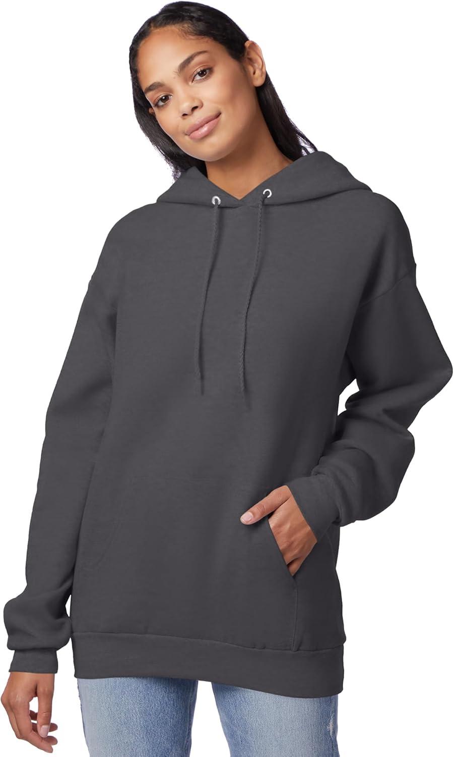 imageHanes EcoSmart Hoodie Midweight Fleece Pullover Hooded Sweatshirt for MenSmoke Gray